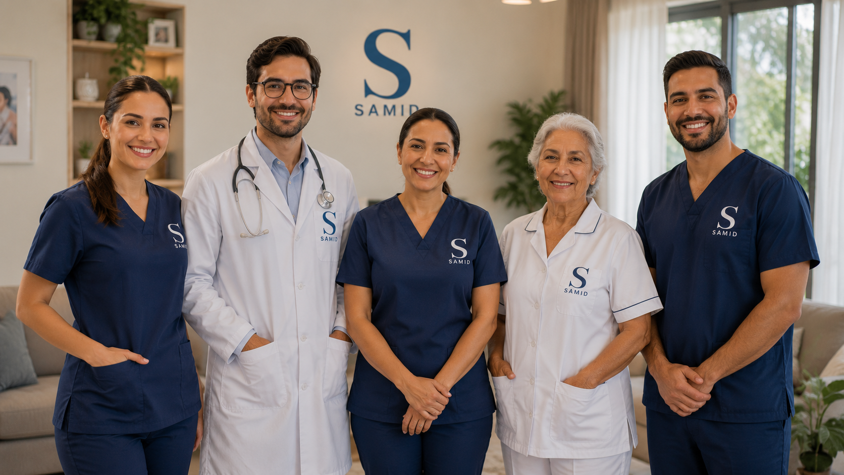 Equipe Samid Homecare reunida em ambiente domiciliar